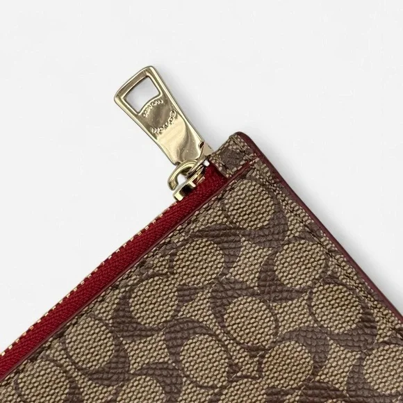 Coach Tan and Brown Signature Envelope Clutch - Picture 3 of 7